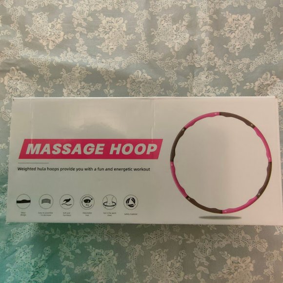 *NEW* Adjustable Weighted Fitness Hoop, Massage, Pink & Gray, 2lb - Picture 4 of 12